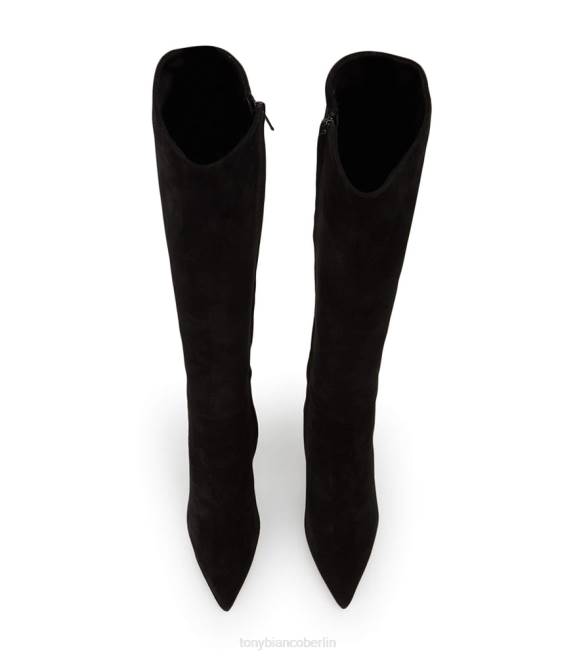 kniehohe Stiefel| de Tony Bianco Frauen Apollo-Kalbsstiefel schwarzes Wildleder 4624467